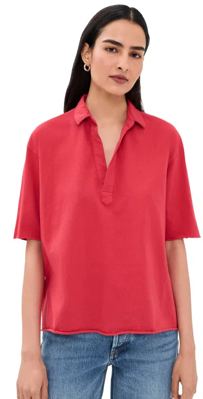 Frank & Eileen Patty Popover Henley Tee Cherry In Pink
