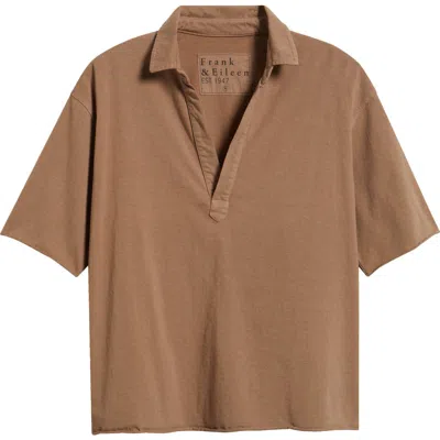 Frank & Eileen Patty Popover Henley Top In Brown