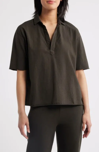 Frank & Eileen Patty Popover Henley Top In Green