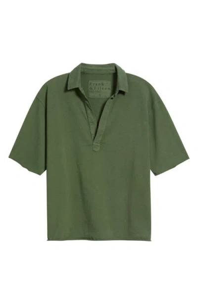 Frank & Eileen Patty Popover Henley Top In Green
