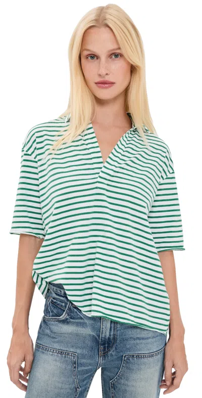 Frank & Eileen Patty Short Sleeve Henley In Green