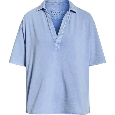 Frank & Eileen Patty Short Sleeve Henley In Blue