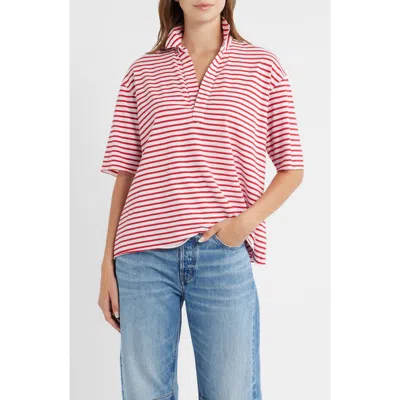 Frank & Eileen Patty Short Sleeve Henley In Pink
