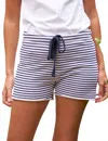 Frank & Eileen Pearl Favorite Sweatshorts In Royal Navy Stripe In Multi