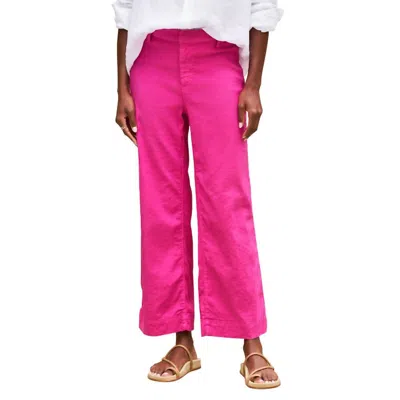 Frank & Eileen Perfect Wear Linen Trouser In Guava In Pink