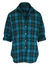 Frank & Eileen Plaid Blouse In Blue