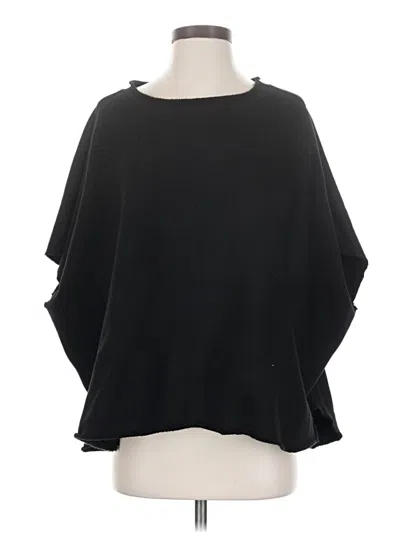 Pre-owned Frank & Eileen Poncho In Black