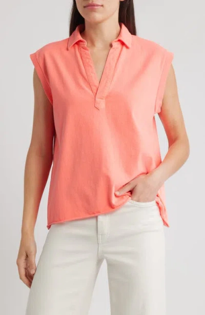 Frank & Eileen Popover Collar Top In Pink