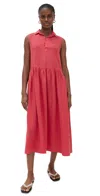 Frank & Eileen Popover Sleeveless Shirtdress Nantucket Red In Pink