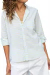 Frank & Eileen Relaxed Button-up Shirt In Blue Chartreuse Multi Stripe In Blue