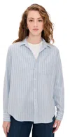 Frank & Eileen Relaxed Button-up Shirt Blue Stripe In Blue
