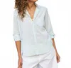 Frank & Eileen Relaxed Button-up Shirt In Blue Chartreuse Multi Stripe In Blue
