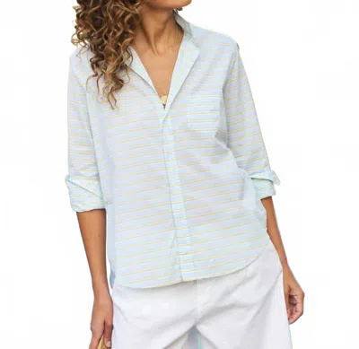 Frank & Eileen Relaxed Button-up Shirt In Bcms Blue /chartreuse Multi Stripe
