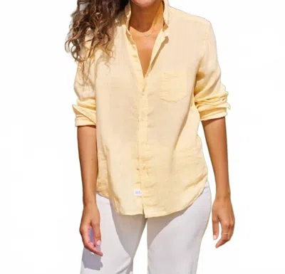 Frank & Eileen Relaxed Button-up Shirt In Textured Yellow Stripe