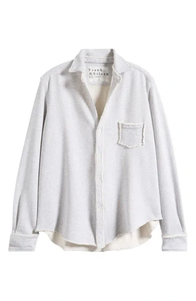 Frank & Eileen Relaxed Fit Cotton Terry Button-up Shirt In Gray