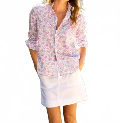 Frank & Eileen Relaxed Floral Button Shirt In Blue/pink Floral In Multi