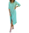 Frank & Eileen Rory Maxi Shirtdress In Green Multi Stripe In Green