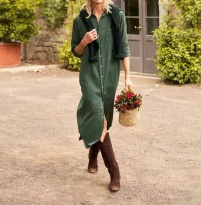 Frank & Eileen Rory Maxi Shirtdress In Vintage Green