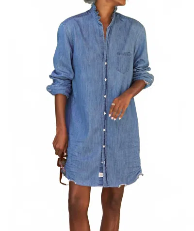 Frank & Eileen Ruffle Mary Denim Dress In Vintage Indigo In Blue