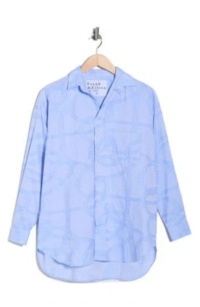 Frank & Eileen Shirley Oversize Button-up Shirt In Blue