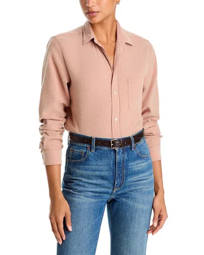 Frank & Eileen Silvio Cotton Untuckable Button Up Shirt In Nude