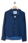 Frank & Eileen Silvio Untuckable Cotton Button-up Shirt In Blue