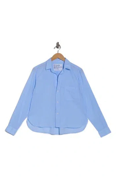 Frank & Eileen Silvio Untuckable Cotton Button-up Shirt In Blue
