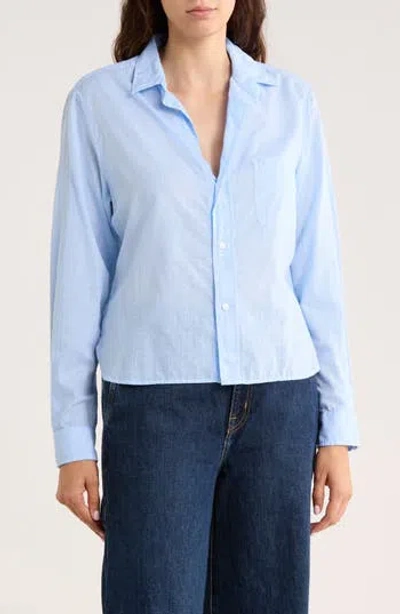 Frank & Eileen Silvio Untuckable Cotton Button-up Shirt In Blue