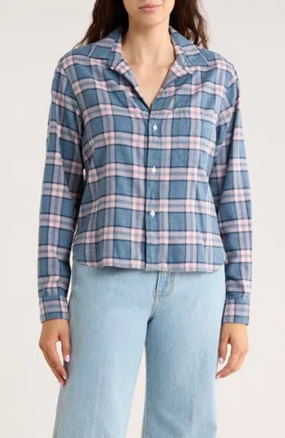 Frank & Eileen Silvio Untuckable Cotton Button-up Shirt In Blue