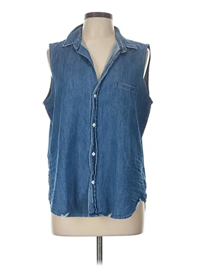 Pre-owned Frank & Eileen Sleeveless Button Down Shirt In Blue