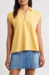 Frank & Eileen Sleeveless Collared Top In Orange