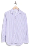Frank & Eileen Stripe Relaxed Cotton Button-up Shirt In Blue