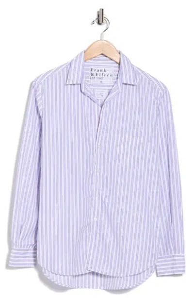 Frank & Eileen Stripe Relaxed Cotton Button-up Shirt In Blue