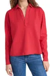 Frank & Eileen The Patrick Popover Henley Top In Crimson In Red