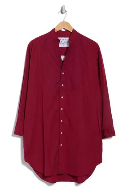 Frank & Eileen Tori Surplice Neck Button-up Shirt Dress In Red