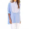 Frank & Eileen Victoria Italian Tuxedo Shirt In French Blue With White Bib In Blue