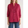 Frank & Eileen Victoria Surplice Neck Button Up Shirt In Pink