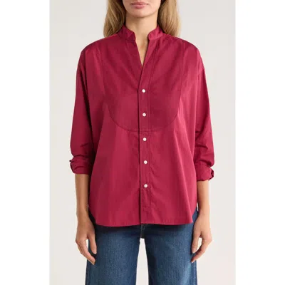 Frank & Eileen Victoria Surplice Neck Button Up Shirt In Pink