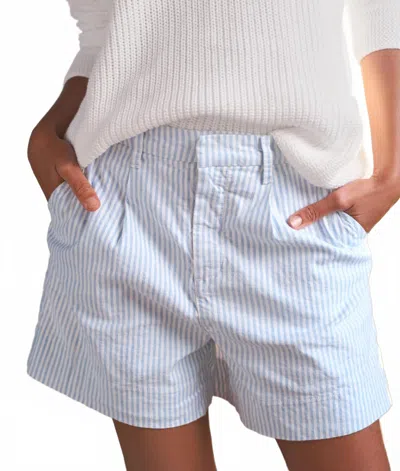 Frank & Eileen Waterford Walking Short In Blue White Stripe