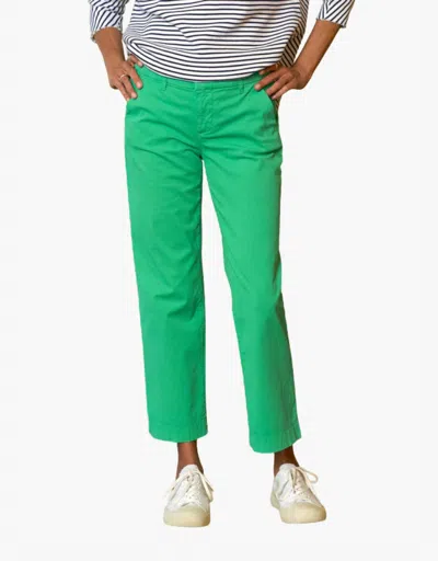 Frank & Eileen Westport Italian Wide Leg Chino Pants In Kelly Green