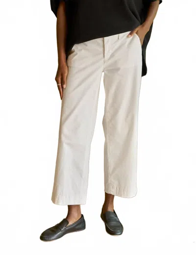 Frank & Eileen Westport The Italian Wide Leg Chino Pants In Chalk In White