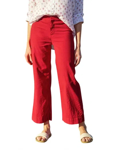 Frank & Eileen Wexford Wide-leg Linen Pant In Double Decker Red