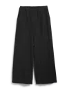 Frank & Eileen Wide Leg Pull On Linen Pant In Black