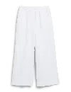 Frank & Eileen Wide Leg Pull On Linen Pant In White