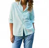 Frank & Eileen Women's Eileen Grass Top In Blue In Green