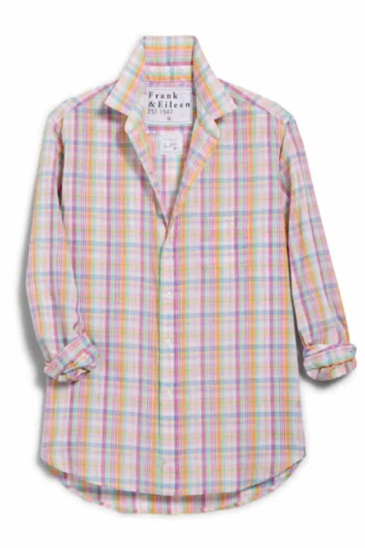Frank & Eileen Women's Eileen Relaxed Button-up Shirt In Green, Orange, Pink Plaid In Multi