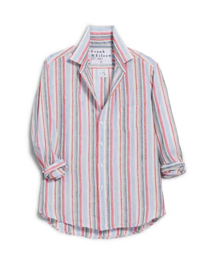 Frank & Eileen Women's Eileen Relaxed Button-up Shirt In Multi Pink, Green Stripe