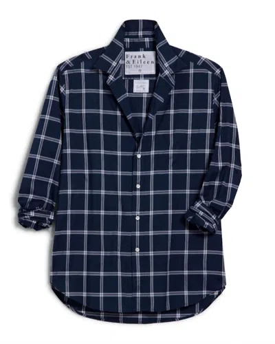 Frank & Eileen Women's Eileen Relaxed Button-up Shirt In Navy/white Plaid In Blue