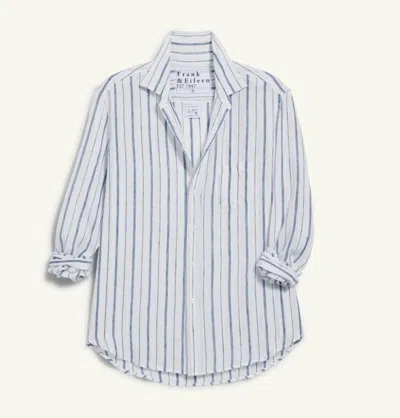 Frank & Eileen Women's Eileen Relaxed Long Sleeve Shirt In White/navy Stripe
