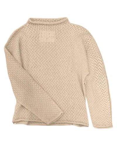 Frank & Eileen Women's Monterey Pointelle Sweater In Sand In Brown